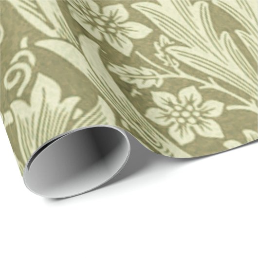 William Morris Sunflower Green Blume Geschenkpapier (Rolleneckpunkt)