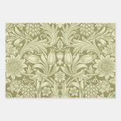 William Morris Sunflower Green Blume Geschenkpapier Set (Vorderseite)