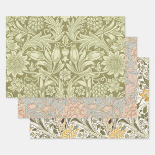 William Morris Sunflower Green Blume Geschenkpapier Set