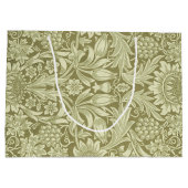 William Morris Sunflower Green Blume Große Geschenktüte (Rückseite)