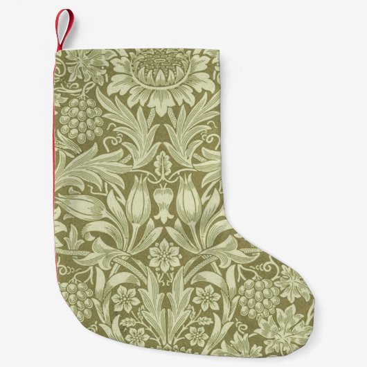 William Morris Sunflower Green Blume Kleiner Weihnachtsstrumpf (Vorderseite)