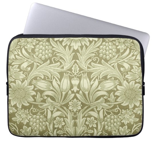 William Morris Sunflower Green Blume Laptopschutzhülle (Vorderseite)
