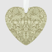 William Morris Sunflower Green Blume Ornament (Rückseite)