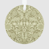 William Morris Sunflower Green Blume Ornament (Rückseite)