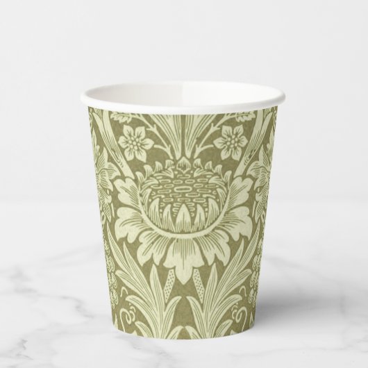 William Morris Sunflower Green Blume Pappbecher (Links)