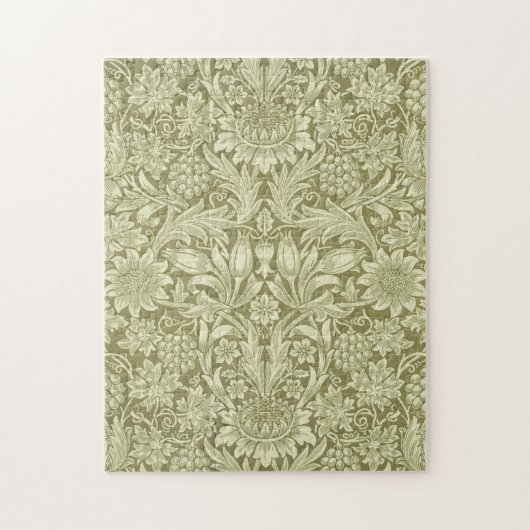 William Morris Sunflower Green Blume Puzzle (Vertikal)