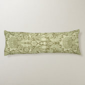 William Morris Sunflower Green Blume Seitenschläferkissen (Rückseite)