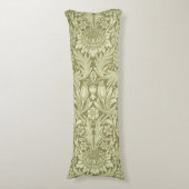 William Morris Sunflower Green Blume Seitenschläferkissen (Vorderseite Vertikal)