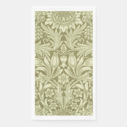 William Morris Sunflower Green Blume Serviette (Vorderseite)