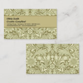 William Morris Sunflower Green Blume Visitenkarte (Vorne/Hinten)