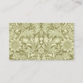 William Morris Sunflower Green Blume Visitenkarte (Rückseite)