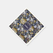 William Morris Sunflower Monogram Name Serviette (Ecke)