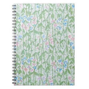William Morris Süße Erbse Pastell-Blumenkunst Notizblock