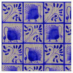 William Morris Swans Vintages blaues Muster mittel Stoff