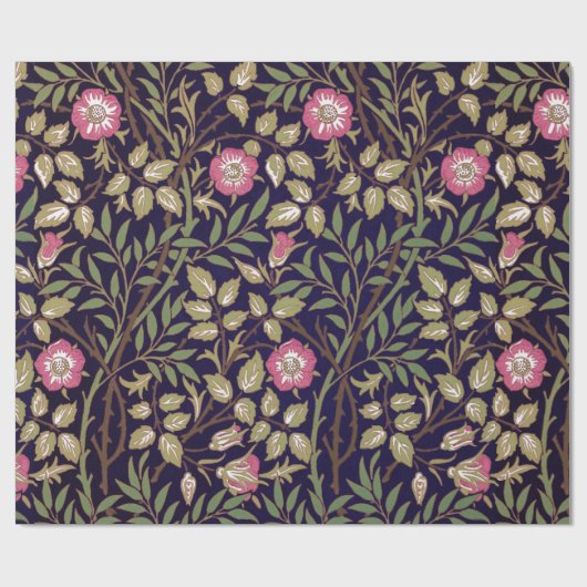 William Morris Sweet Briar Floral Art Nouveau Geschenkpapier (Flach)