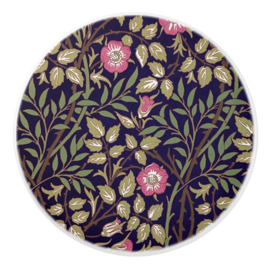 William Morris Sweet Briar Floral Art Nouveau Keramikknauf (Vorderseite)
