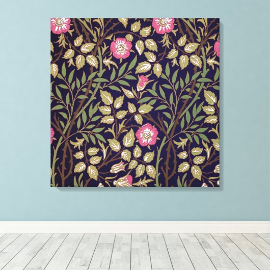 William Morris Sweet Briar Floral Art Nouveau Leinwanddruck (Insitu (Holzboden))