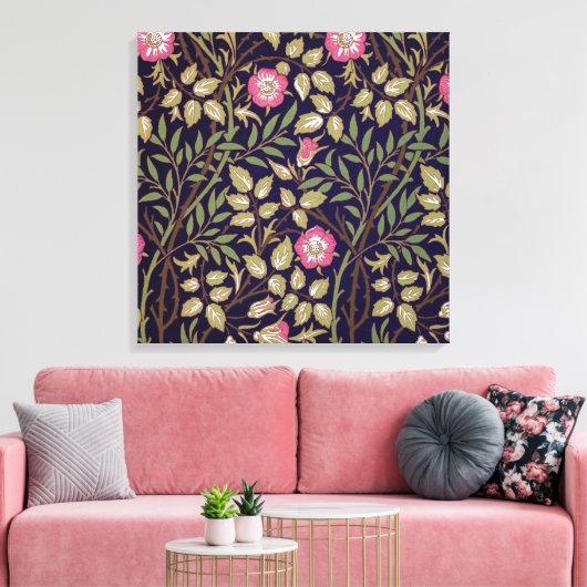 William Morris Sweet Briar Floral Art Nouveau Leinwanddruck (Insitu (Wohnzimmer))