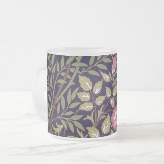 William Morris Sweet Briar Floral Art Nouveau Mattglastasse (Vorderseite Links)