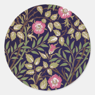 William Morris Sweet Briar Floral Art Nouveau Runder Aufkleber