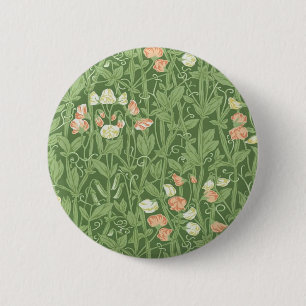 William Morris Sweet Pea Floral Design Button