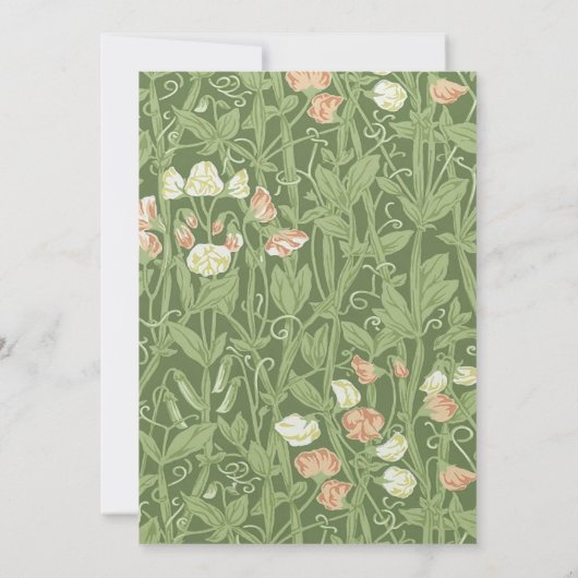 William Morris Sweet Pea Floral Design Einladung (Rückseite)