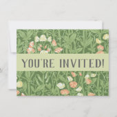 William Morris Sweet Pea Floral Design Einladung (Vorderseite)