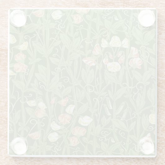 William Morris Sweet Pea Floral Design Glasuntersetzer (Rückseite)