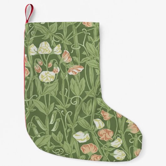 William Morris Sweet Pea Floral Design Kleiner Weihnachtsstrumpf (Vorderseite)