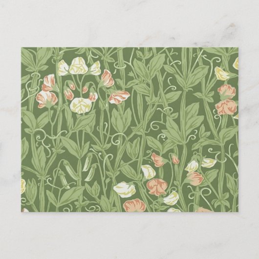 William Morris Sweet Pea Floral Design Postkarte (Vorderseite)