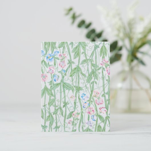 William Morris Sweet Pea Floral Pattern Classic Postkarte (Stehend Vorderseite)