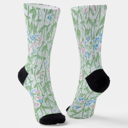 William Morris Sweet Pea Floral Pattern Classic Socken (Gewinkelt)