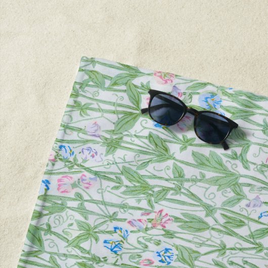 William Morris Sweet Pea Floral Pattern Classic Strandtuch (Beispiel)