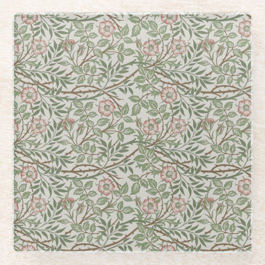 William Morris Sweetbriar Blumenmuseum Glasuntersetzer (Vorderseite)