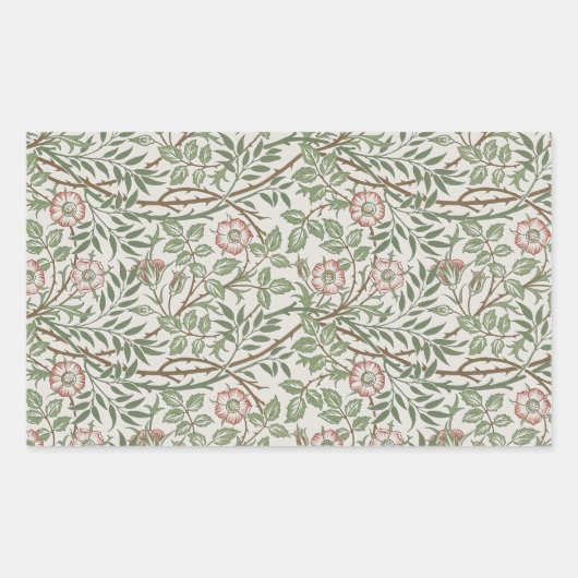 William Morris Sweetbriar Blumenmuseum Rechteckiger Aufkleber (Vorderseite)