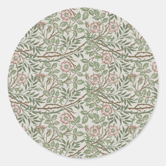 William Morris Sweetbriar Blumenmuseum Runder Aufkleber (Vorderseite)