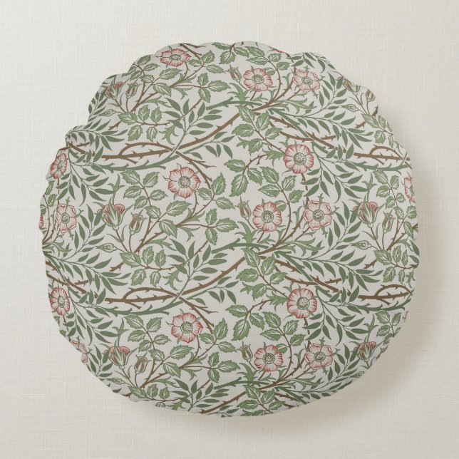 William Morris Sweetbriar Blumenmuseum Rundes Kissen (Vorderseite)