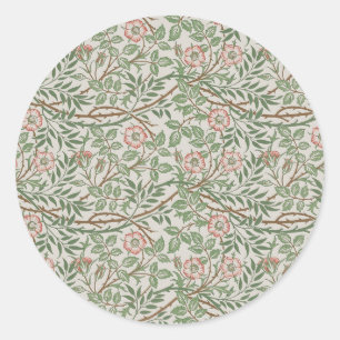 William Morris Sweetbriar Florale Art Nouveau Runder Aufkleber