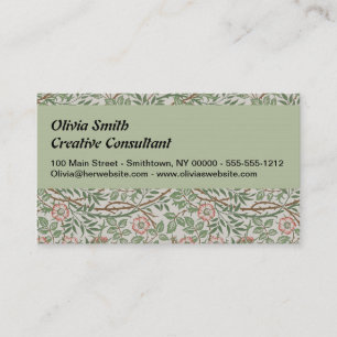 William Morris Sweetbriar Florale Art Nouveau Visitenkarte