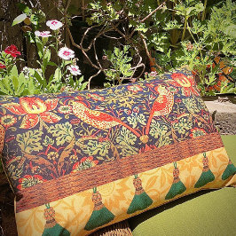 William Morris Tassel Design Lumbar Pillow Kissen Für Draußen