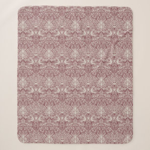 William Morris' Taube und Rose - Burgund und Ecru Sherpadecke