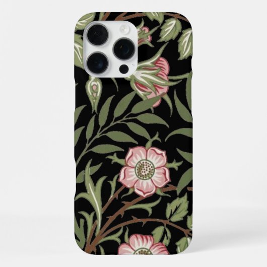 William Morris Textilmuster Wilde Rosen iPhone Hülle (Rückseite)