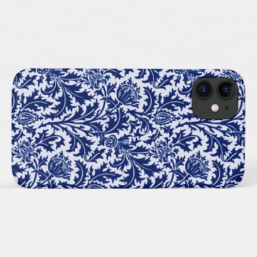 William Morris Thistle Damask, Cobalt Blue & White Case-Mate iPhone Hülle (Rückseite (Horizontal))