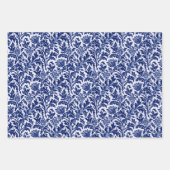William Morris Thistle Damask, Cobalt Blue & White Geschenkpapier Set (Vorderseite)
