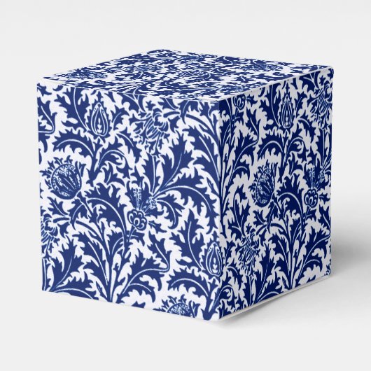 William Morris Thistle Damask, Cobalt Blue & White Geschenkschachtel (Vorderseite)