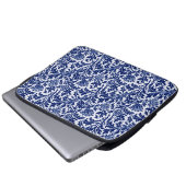 William Morris Thistle Damask, Cobalt Blue & White Laptopschutzhülle (Vorne Knopf)
