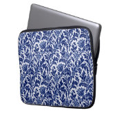 William Morris Thistle Damask, Cobalt Blue & White Laptopschutzhülle (Vorderseite Links)
