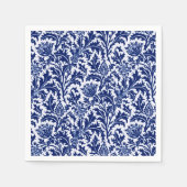 William Morris Thistle Damask, Cobalt Blue & White Serviette (Vorderseite)