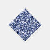 William Morris Thistle Damask, Cobalt Blue & White Serviette (Ecke)