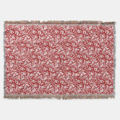 William Morris Thistle Damask, Dark Red & White Decke (Vorderseite)